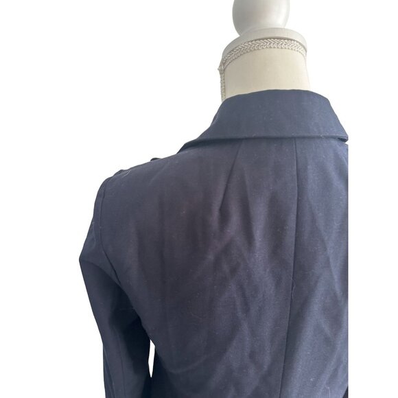 ANTHROPOLOGIE Navy Blue Gold Button Blazer Jacket Size 4 - Picture 7 of 10